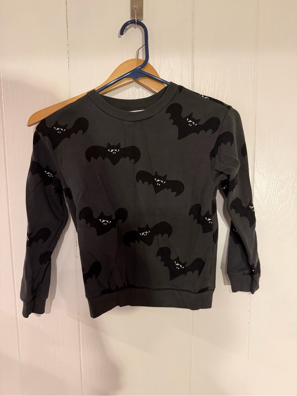 Black Bat Print Crewneck Sweatshirt